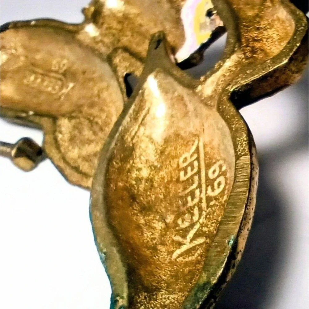 2 Cast Solid Keeler Brass Game Bird Wall HOOKS 4.5